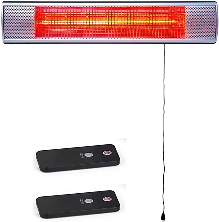 The Range | Mylek Mylek 2000W Patio Heater Remote Control and Pull Cord - Silver Mylek Mylek 2000W Patio Heater Remote Control and Pull Cord - Silver
