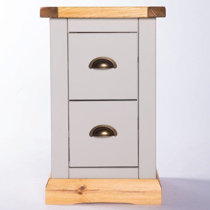 The Range | Cabinet Bits Bomporto 2 Drawer Petite Bedside Cabinet - Grey / Brass Cup Cabinet Bits Bomporto 2 Drawer Petite Bedside Cabinet - Grey / Brass Cup