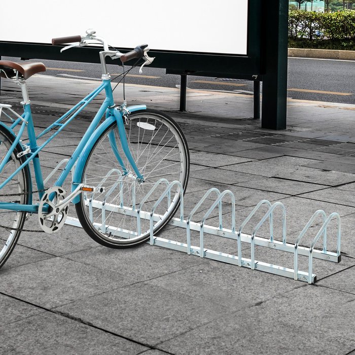 The Range | HOMCOM HOMCOM 6 Bike Parking Rack Locking Storage Stand Holder Floor Wall Mount Silver HOMCOM HOMCOM 6 Bike Parking Rack Locking Storage Stand Holder Floor Wall Mount Silver
