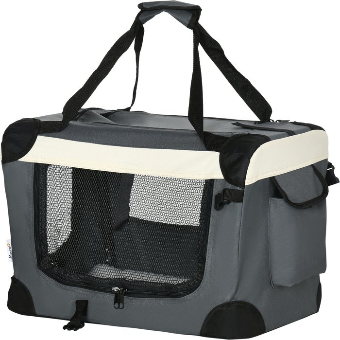 The Range | PawHut PawHut 51cm Foldable Pet Carrier for Cats and Miniature Dogs - Grey PawHut PawHut 51cm Foldable Pet Carrier for Cats and Miniature Dogs - Grey