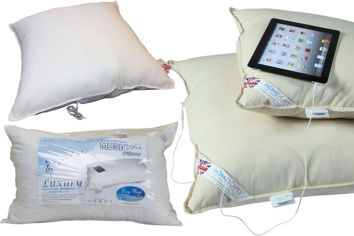 The Range | Homescapes Duck Feather Music Pillow With Speaker - White Homescapes Duck Feather Music Pillow With Speaker - White