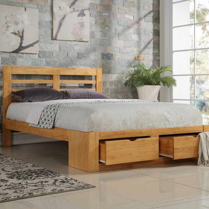 The Range | Flintshire Flintshire New Bretton Solid Wood Bed Frame 4Ft 6 Double Oak Effect Flintshire Flintshire New Bretton Solid Wood Bed Frame 4Ft 6 Double Oak Effect