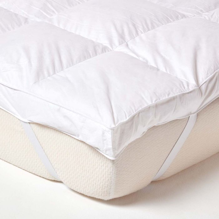 The Range | Homescapes Goose Feather Bed Mattress Topper - White Homescapes Goose Feather Bed Mattress Topper - White