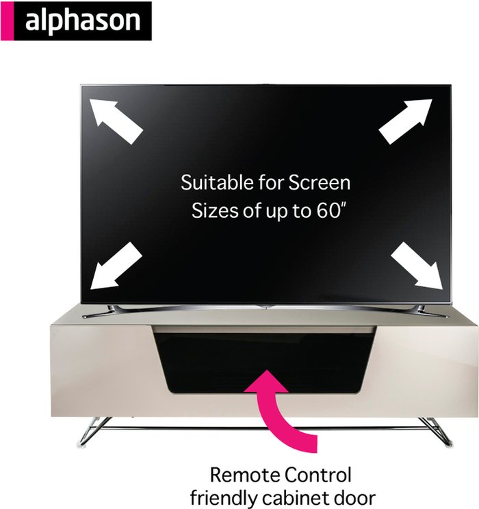 The Range | Alphason Alphason Chromium 2 1200 TV Stand - Ivory Alphason Alphason Chromium 2 1200 TV Stand - Ivory
