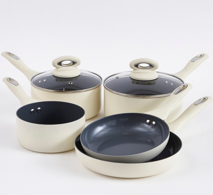 The Range | Cermalon Cermalon Matt Cream 5 Pc. Cookware Set Cermalon Cermalon Matt Cream 5 Pc. Cookware Set