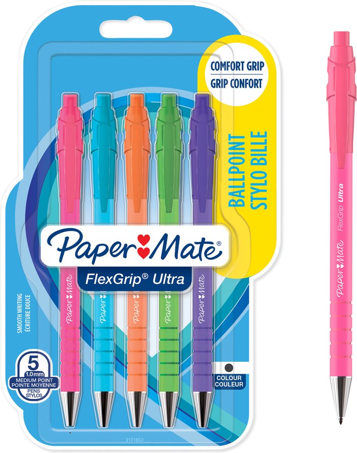 The Range | Pack of 5 Papermate Flex Ballpoint Bright Pack of 5 Papermate Flex Ballpoint Bright