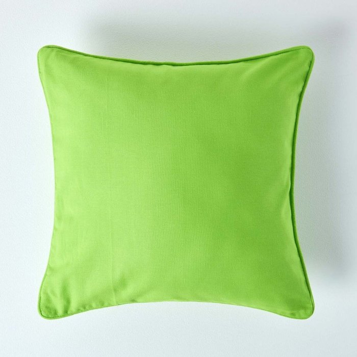 The Range | Homescapes Homescapes Cotton Plain Cushion Cover - Green Homescapes Homescapes Cotton Plain Cushion Cover - Green