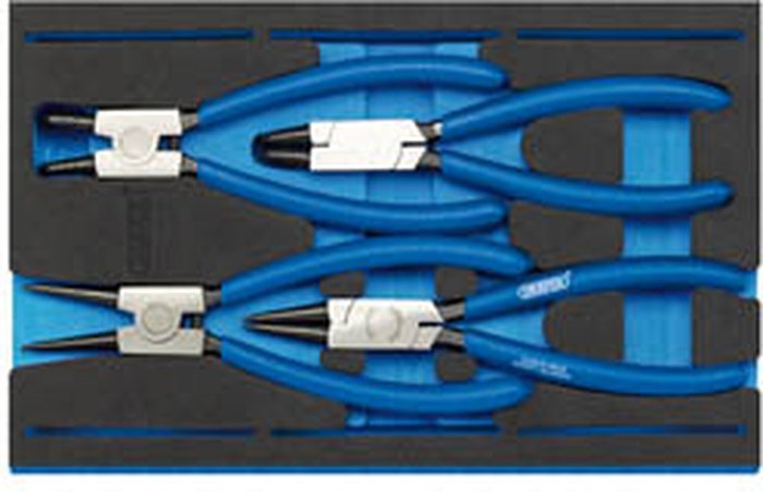 The Range | Draper Draper Circlip Plier Set In 1/4 Drawer EVA Insert Tray (4 Piece) Draper Draper Circlip Plier Set In 1/4 Drawer EVA Insert Tray (4 Piece)