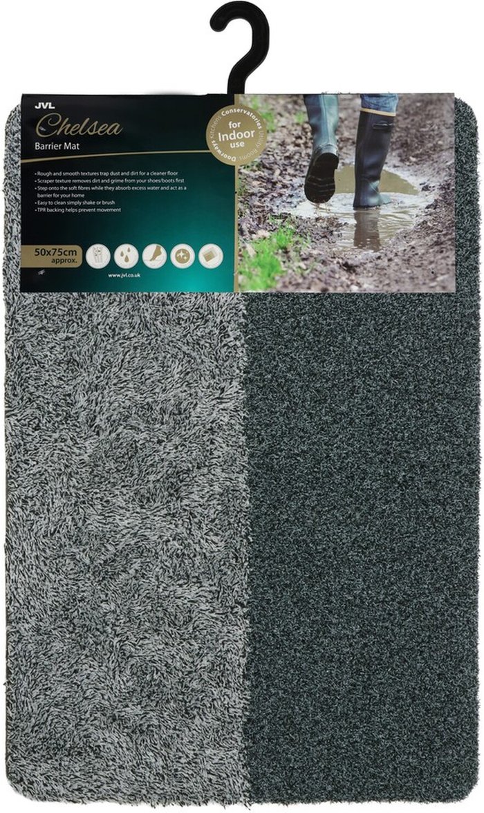 The Range | JVL JVL Chelsea Mat - 50x75cm - Grey JVL JVL Chelsea Mat - 50x75cm - Grey