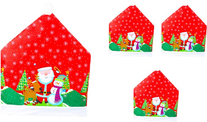 The Range | Christmas Dining Chair Covers - Red / Santa / 4 Christmas Dining Chair Covers - Red / Santa / 4