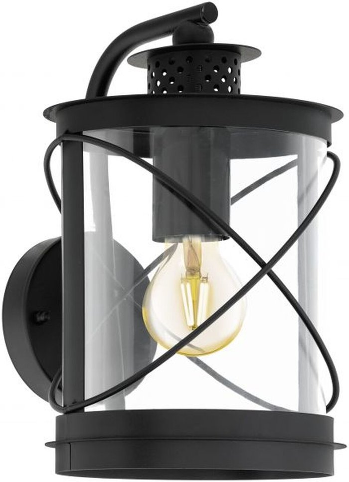 The Range | EGLO Hilburn Black Modern Lantern Exterior Wall Light - Black EGLO Hilburn Black Modern Lantern Exterior Wall Light - Black