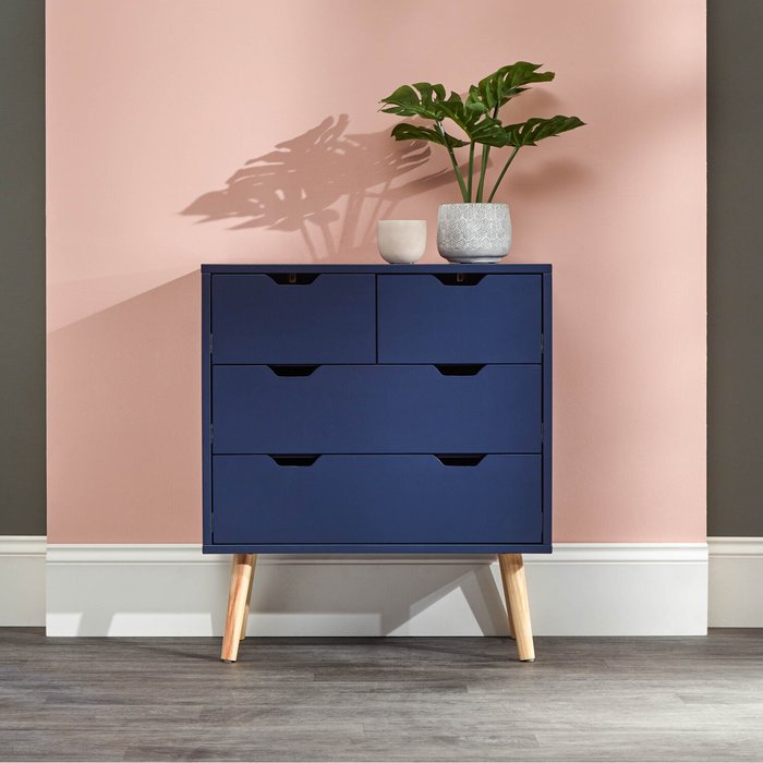 The Range | GFW Nyborg 4 Drawer Chest - Nightshadow Blue GFW Nyborg 4 Drawer Chest - Nightshadow Blue