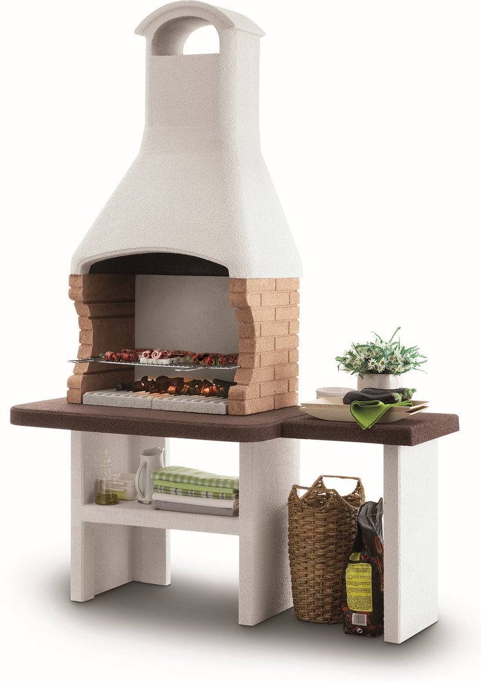 The Range | Palazzetti Jesolo 2 Masonry BBQ with Side Table - White Palazzetti Jesolo 2 Masonry BBQ with Side Table - White
