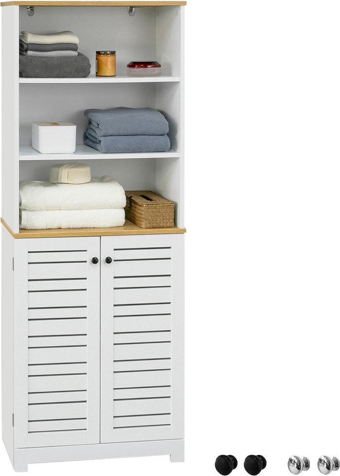 The Range | SoBuy SoBuy Tall Cupboard Bathroom Storage Cabinet - White SoBuy SoBuy Tall Cupboard Bathroom Storage Cabinet - White