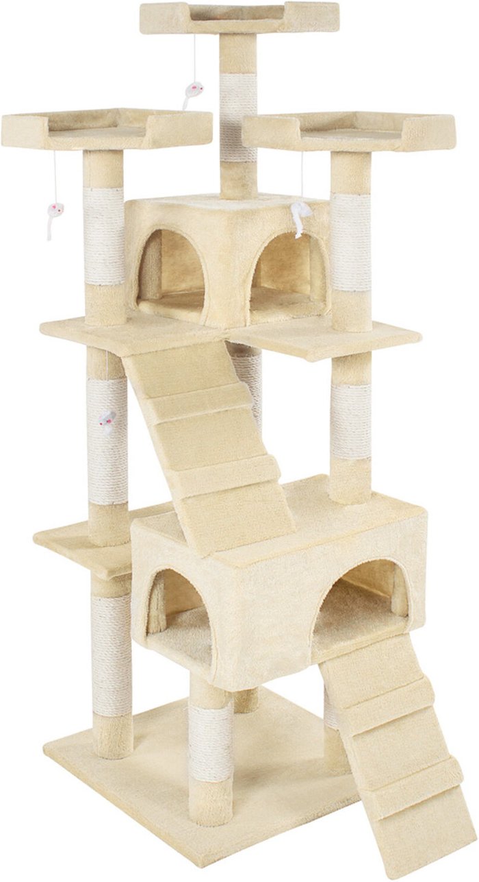 The Range | TECTAKE Tectake Cat Tree Scratching Post Barney - Cream TECTAKE Tectake Cat Tree Scratching Post Barney - Cream