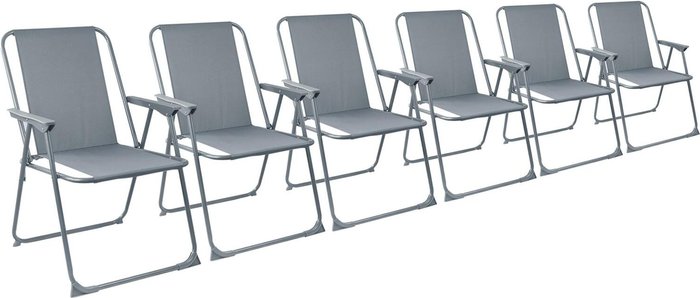 The Range | Harbour Housewares Folding Metal Beach Garden Chairs - Pack of 6 - Grey Harbour Housewares Folding Metal Beach Garden Chairs - Pack of 6 - Grey