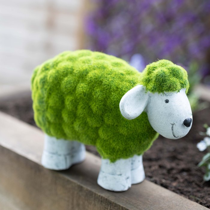 The Range | Garden Mile Flocked Moss Sheep Garden Ornament - Green Garden Mile Flocked Moss Sheep Garden Ornament - Green