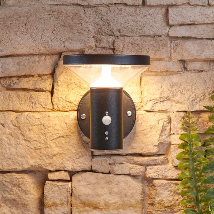 The Range | Biard Wide Angle Solar Wall Light with Motion Sensor - Black Biard Wide Angle Solar Wall Light with Motion Sensor - Black