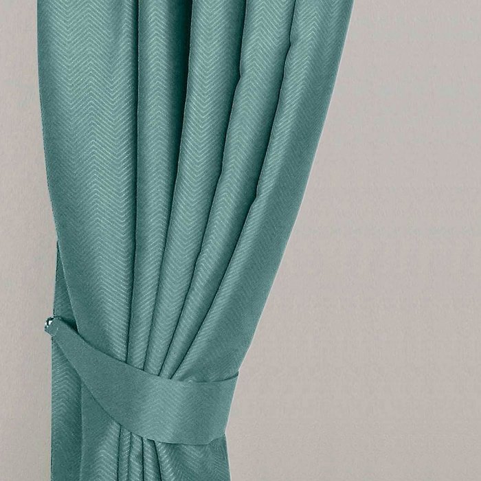 The Range | Homescapes Herringbone Chevron Curtain Tie Back Pair - Pastel Blue Homescapes Herringbone Chevron Curtain Tie Back Pair - Pastel Blue