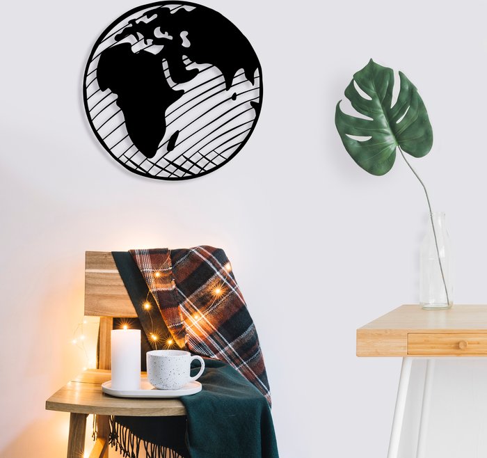 The Range | Decortie Our Planet Wall Art Metal Decorative Object - Black - Black Decortie Our Planet Wall Art Metal Decorative Object - Black - Black