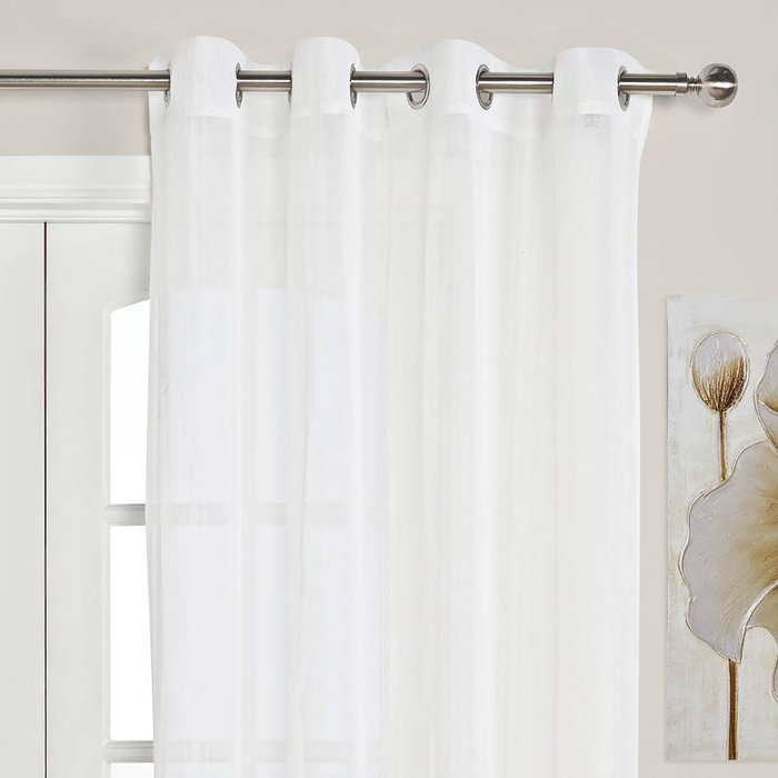 The Range | Divante Chenille Stripe Eyelet Voile Panel - White Divante Chenille Stripe Eyelet Voile Panel - White