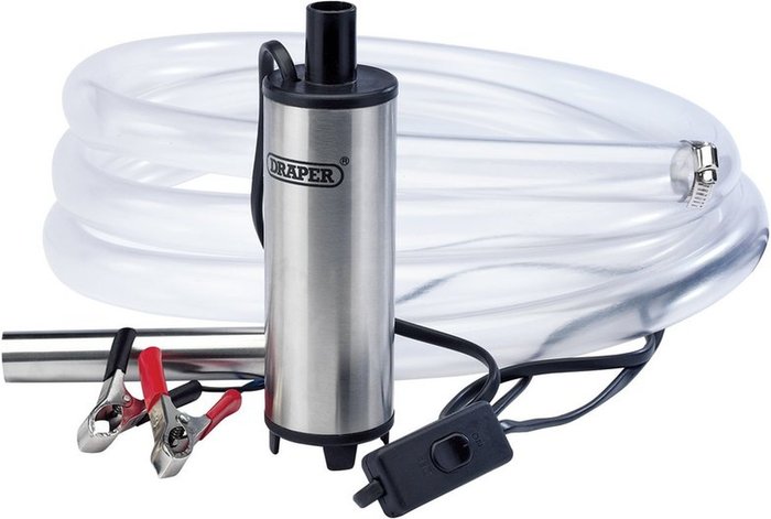 The Range | Draper Draper 12V Diesel Fuel Water Transfer Pump - Chrome Draper Draper 12V Diesel Fuel Water Transfer Pump - Chrome