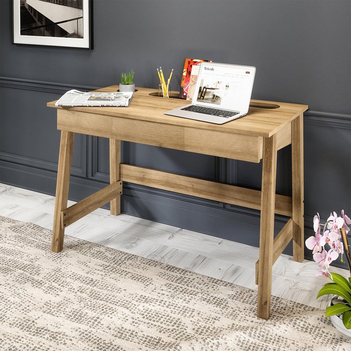The Range | TEKNIK TEKNIK Ithaca 7700003 Desk - Riviera Oak TEKNIK TEKNIK Ithaca 7700003 Desk - Riviera Oak