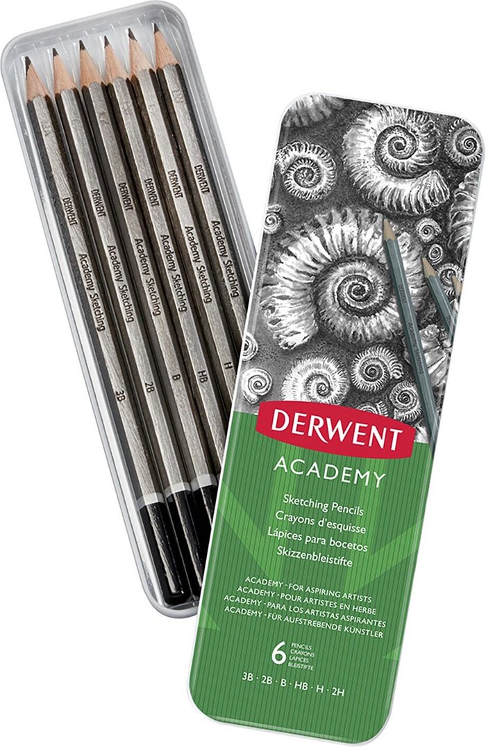 The Range | Derwent Pack of Derwent Academy Sketching Pencils - 6 Derwent Pack of Derwent Academy Sketching Pencils - 6