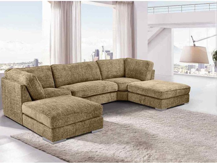 The Range | Simply Eleganza Britany Large Corner U Shape Sofa - Brown Simply Eleganza Britany Large Corner U Shape Sofa - Brown