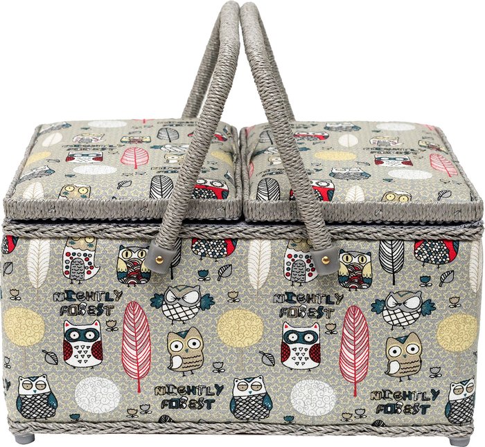 The Range | Korbond Twin Lidded Sewing Basket Nightly Forest - Grey Korbond Twin Lidded Sewing Basket Nightly Forest - Grey