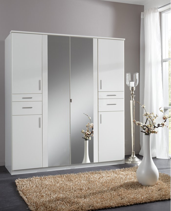 The Range | Tjs Koblenz White 4 Door Wardrobe - White Tjs Koblenz White 4 Door Wardrobe - White