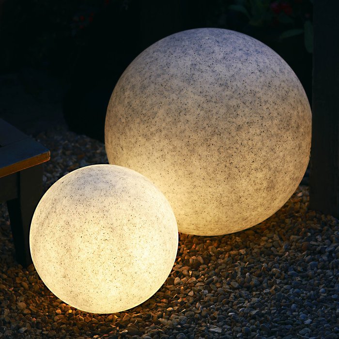 The Range | TIMELED Landscape LED Stone Effect Garden Ball - Stone / Medium TIMELED Landscape LED Stone Effect Garden Ball - Stone / Medium