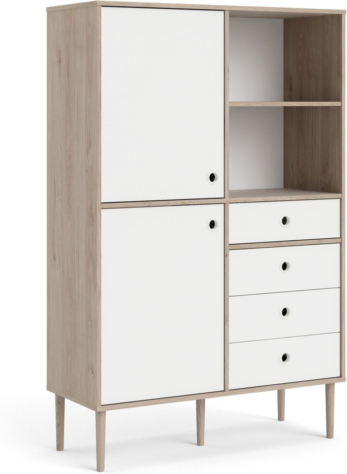 The Range | Furniture To Go Rome 2-Door 4-Drawer Bookcase - White Furniture To Go Rome 2-Door 4-Drawer Bookcase - White