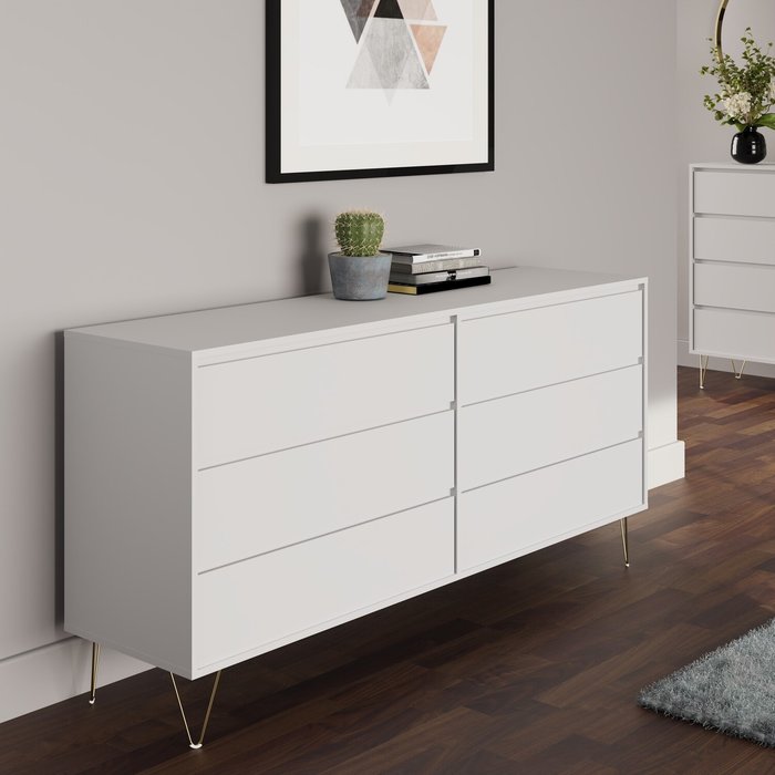 The Range | Timber Art Design UK Monaco White 6 Drawer Chest - White Timber Art Design UK Monaco White 6 Drawer Chest - White