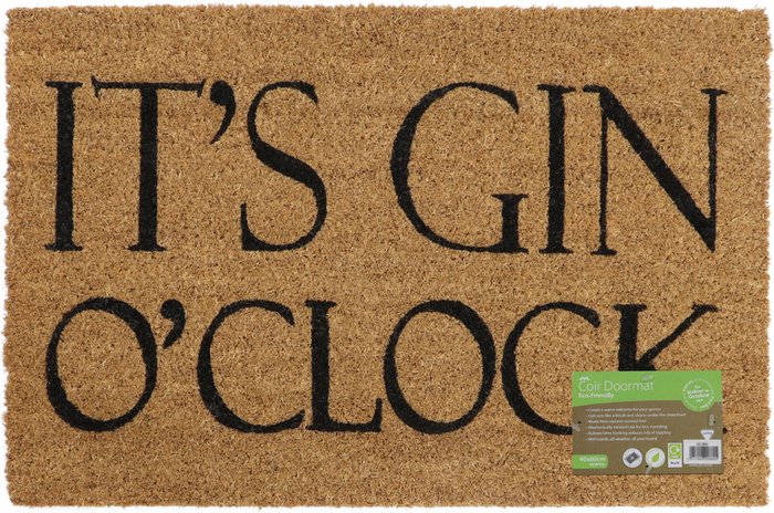 The Range | JVL JVL Eco-friendly Latex Backed Coir Door Mat, Gin O'clock JVL JVL Eco-friendly Latex Backed Coir Door Mat, Gin O'clock