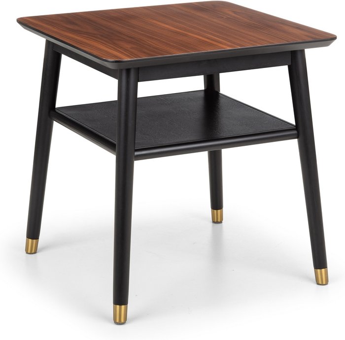 The Range | Julian Bowen Findlay Lamp Table With Shelf - Walnut and Black Julian Bowen Findlay Lamp Table With Shelf - Walnut and Black