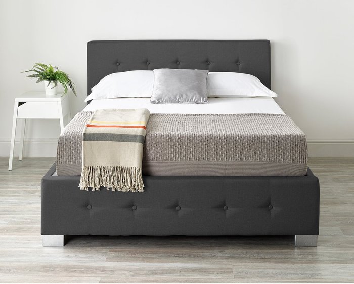 The Range | Aspire Aspire Upholstered Storage Ottoman Bed In Black Linen King Aspire Aspire Upholstered Storage Ottoman Bed In Black Linen King