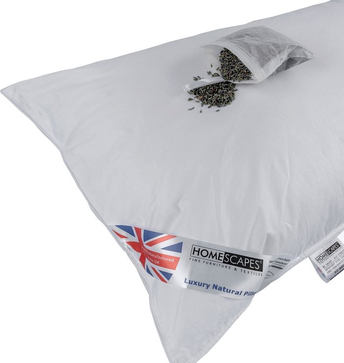 The Range | Homescapes Extra Fill Super Microfibre Lavender Pillow - White Homescapes Extra Fill Super Microfibre Lavender Pillow - White