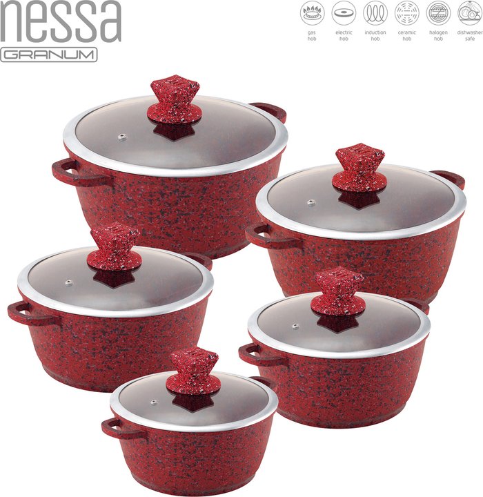 The Range | SQ Professional Sq Professional Nessa 5 Piece Die-cast Non Stick Cookware Set - Jhansi SQ Professional Sq Professional Nessa 5 Piece Die-cast Non Stick Cookware Set - Jhansi