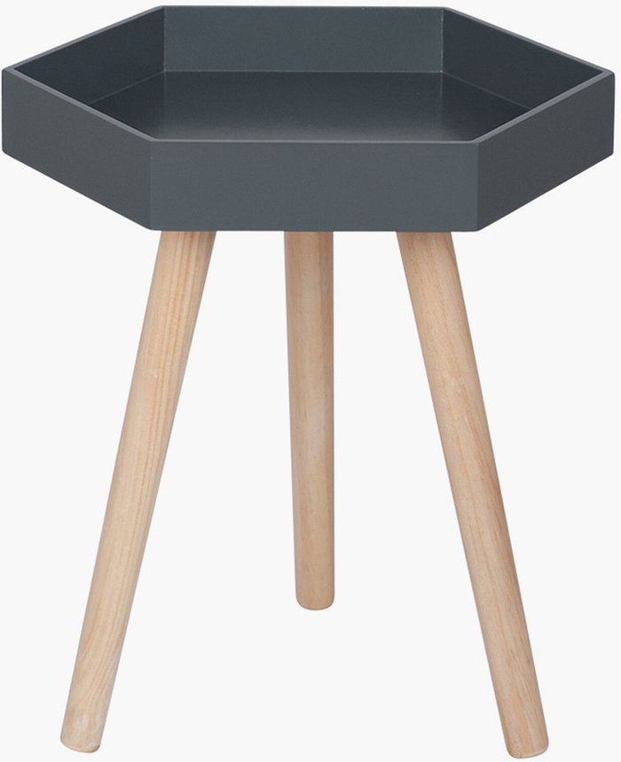 The Range | Grey MDF & Natural Pine Wood Hexagon Table K/D Grey MDF & Natural Pine Wood Hexagon Table K/D