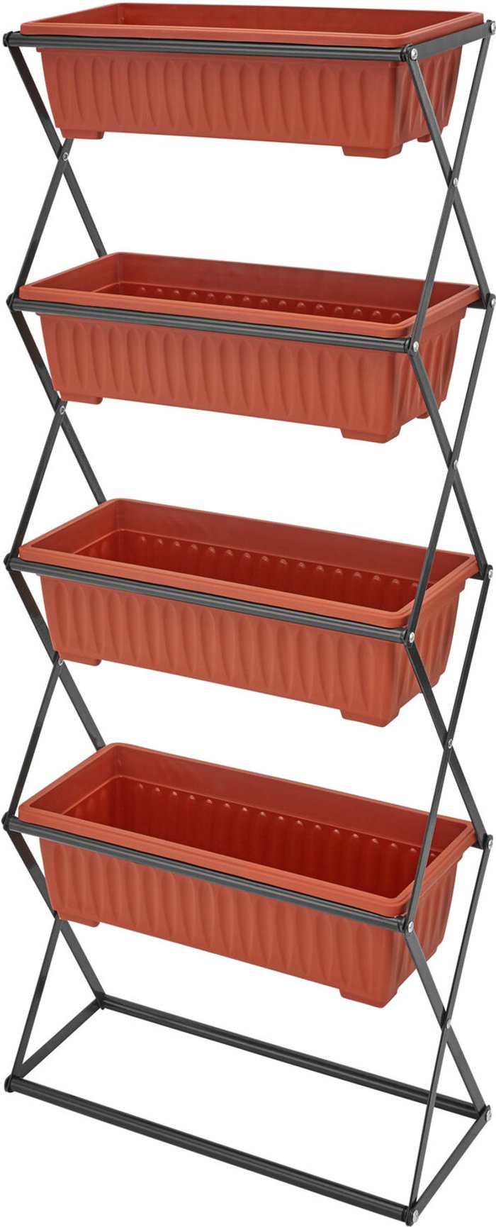 The Range | TECTAKE Tectake Vertical Flower Bed With 4 Boxes (52X21X127cm) Brown TECTAKE Tectake Vertical Flower Bed With 4 Boxes (52X21X127cm) Brown