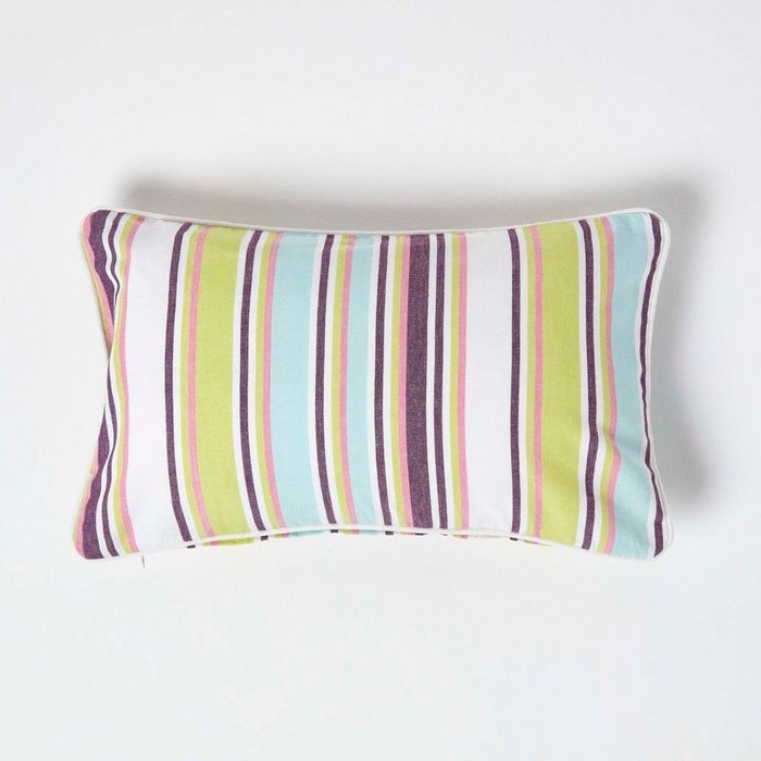 The Range | Homescapes Homescapes Cotton Osaka Green Stripe Cushion Cover - Green Homescapes Homescapes Cotton Osaka Green Stripe Cushion Cover - Green