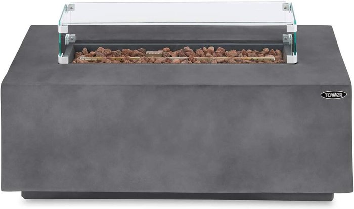 The Range | Tower Tower Magna Rectangular Gas Fire Pit - Black Tower Tower Magna Rectangular Gas Fire Pit - Black