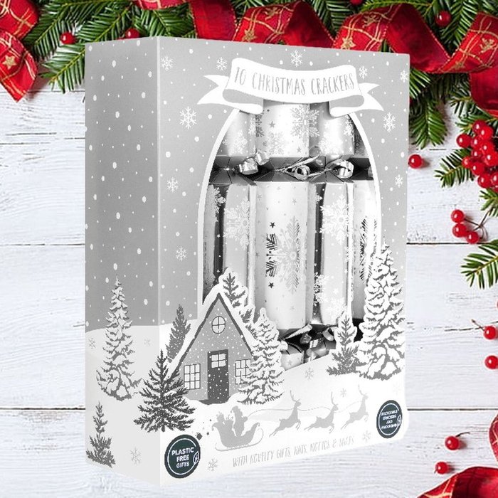 The Range | RSW 10 Family Christmas Crackers Traditional Silver Snowflake 12 Inch - Silver RSW 10 Family Christmas Crackers Traditional Silver Snowflake 12 Inch - Silver