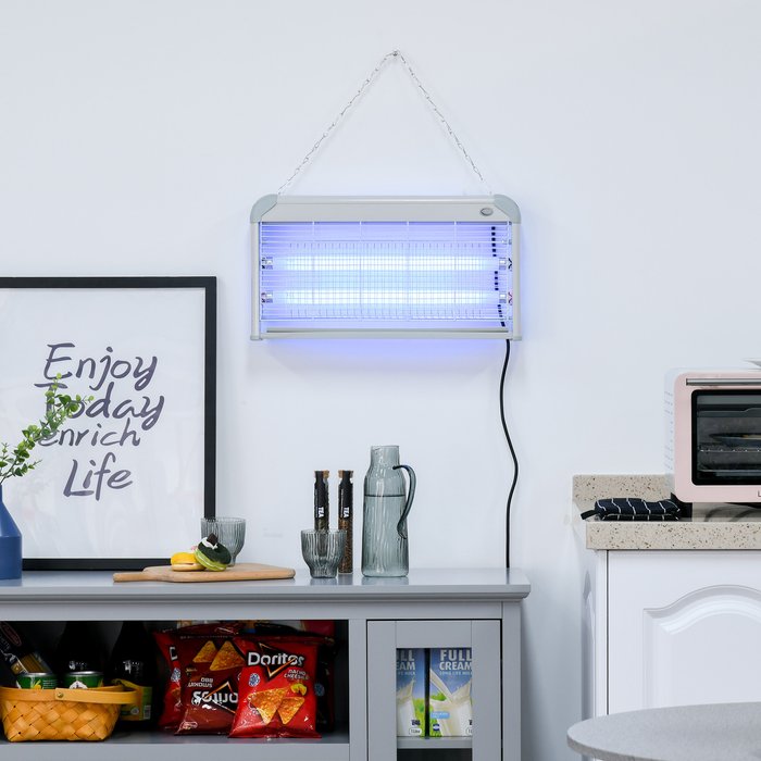 The Range | Outsunny Wall Hanging Mosquito Killer - Silver Outsunny Wall Hanging Mosquito Killer - Silver
