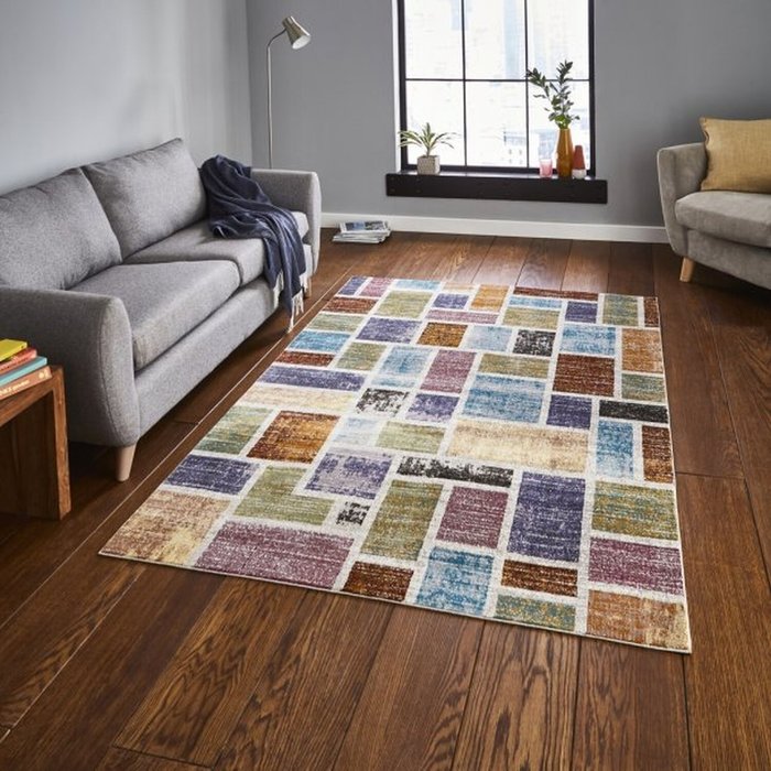 The Range | Think Rugs 16th Avenue 37A Rug Blue, Purple and Brown Think Rugs 16th Avenue 37A Rug Blue, Purple and Brown