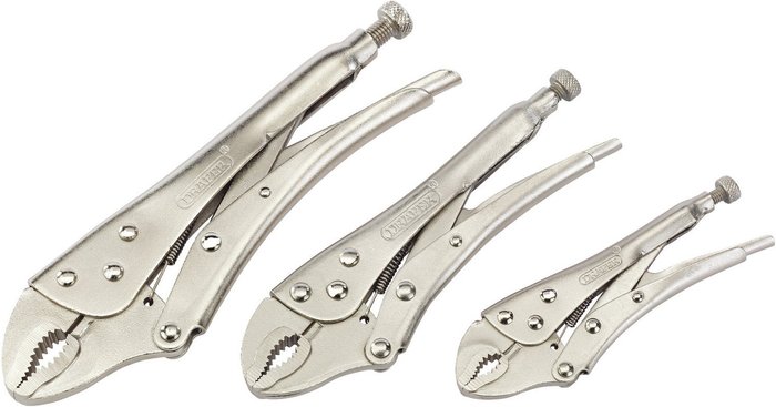 The Range | Draper Draper 3 Piece Curved Jaw Self Grip Plier Set Draper Draper 3 Piece Curved Jaw Self Grip Plier Set