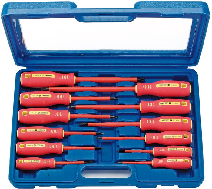 The Range | Draper Draper 12 Piece VDE Insulated Screwdriver Set Draper Draper 12 Piece VDE Insulated Screwdriver Set