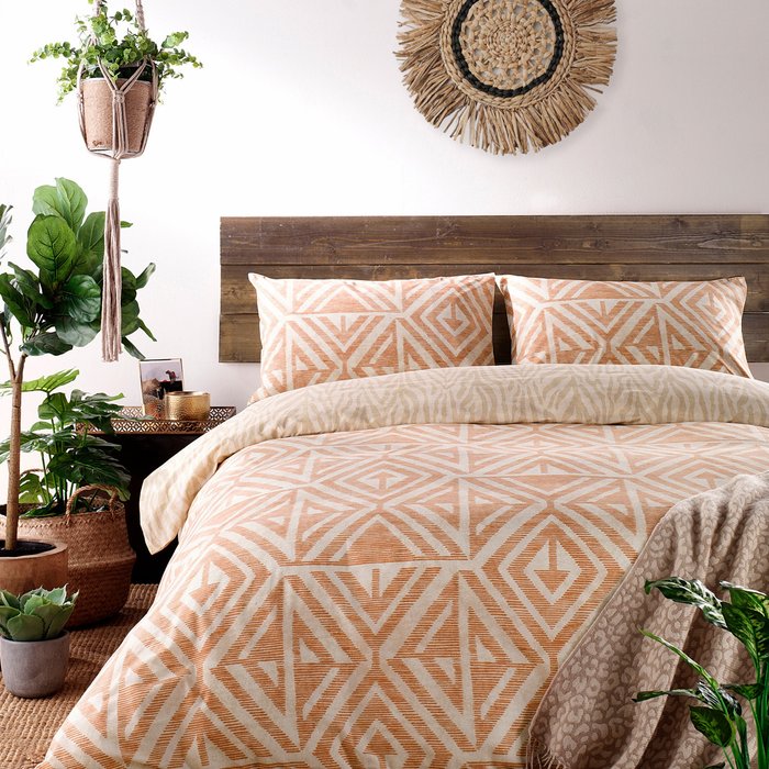 The Range | furn Furn. Tanza Double Duvet Cover Set Cotton Polyester Terracotta furn Furn. Tanza Double Duvet Cover Set Cotton Polyester Terracotta