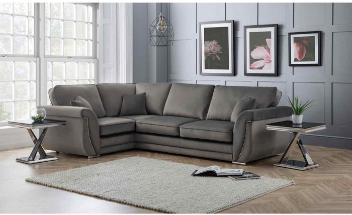 The Range | Simply Eleganza Luca Full Back L Shape Left Hand Corner Sofa - Grey Simply Eleganza Luca Full Back L Shape Left Hand Corner Sofa - Grey